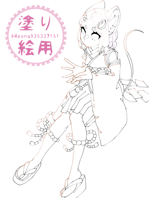 無題622　🐁🌾⛩️　🍡塗り絵