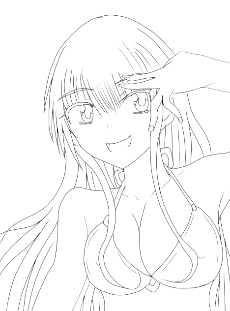 水着の線画