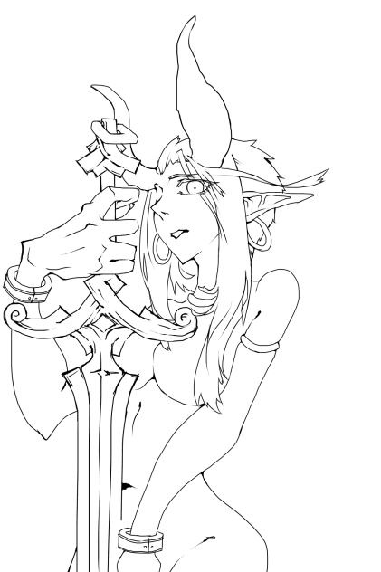【線画】角っ娘
