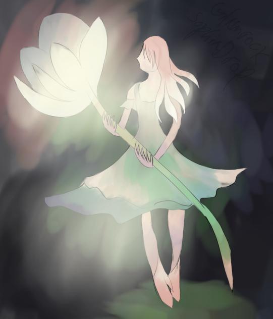 A Fairy Holding a Flower