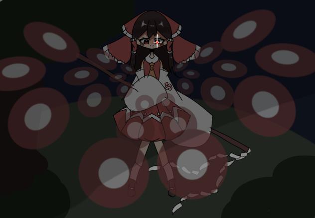 東方の霊夢描いたー