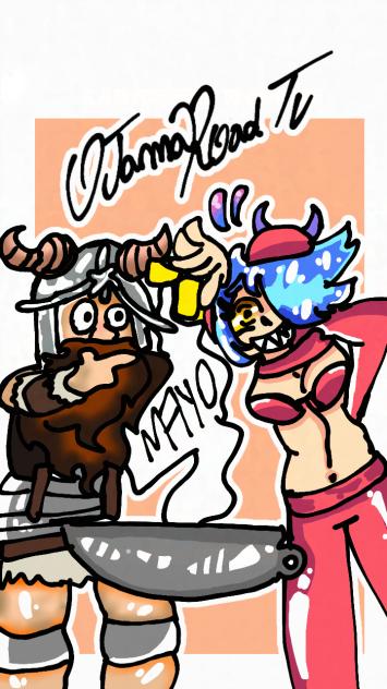 Skarpne shows the mayonnaise to Senshi.