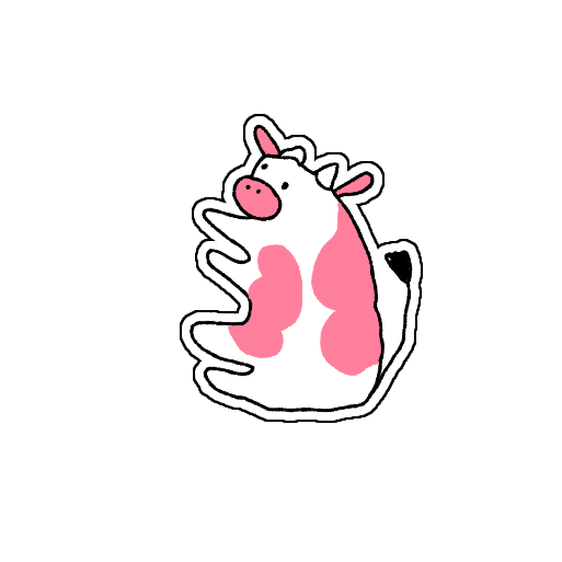 strawberry cow stickah
