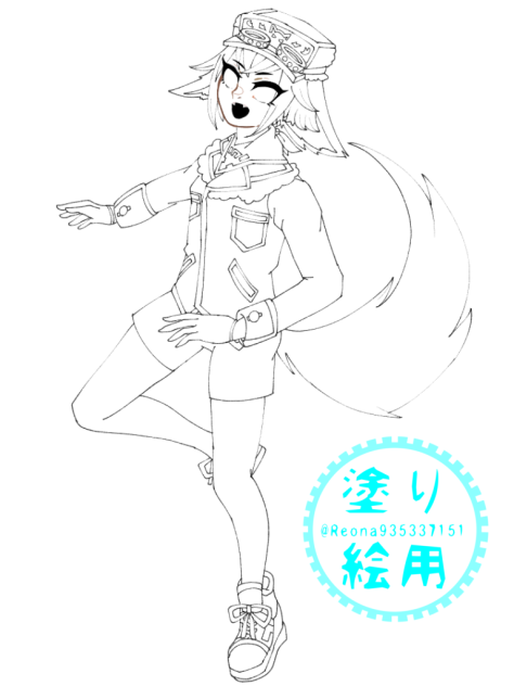 🐺🥽🧢塗り絵