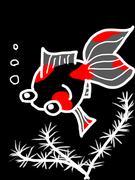 金魚(黒背景)