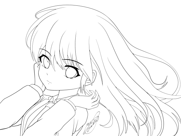 プレゼントしたイラストの線画