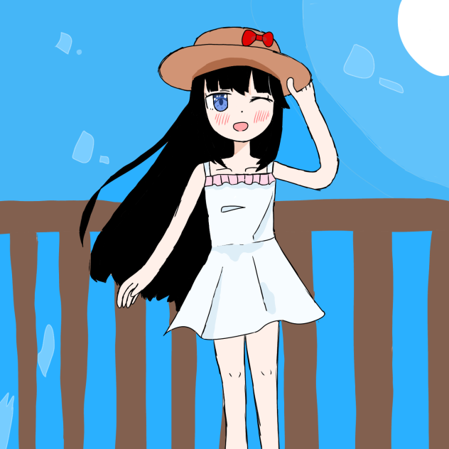 風が気持ちー！(小学生のイラスト)