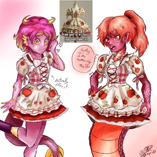 Drawing my ocs in a random dress