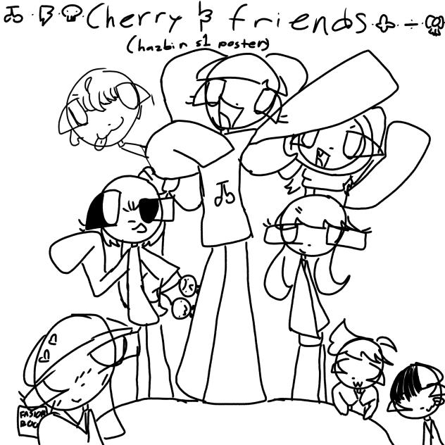 Cherry and friends hazbinhotel s1 poster
