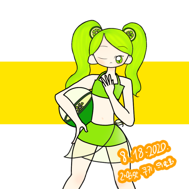 라임맛 쿠키 의인화 긂대용