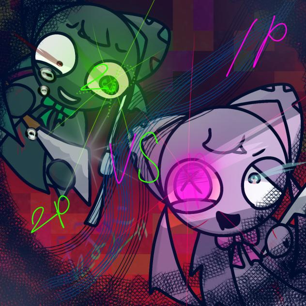 1pと2pヤモちゃんの戦い