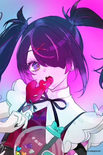 塗り絵（塗りマス）ピンク系