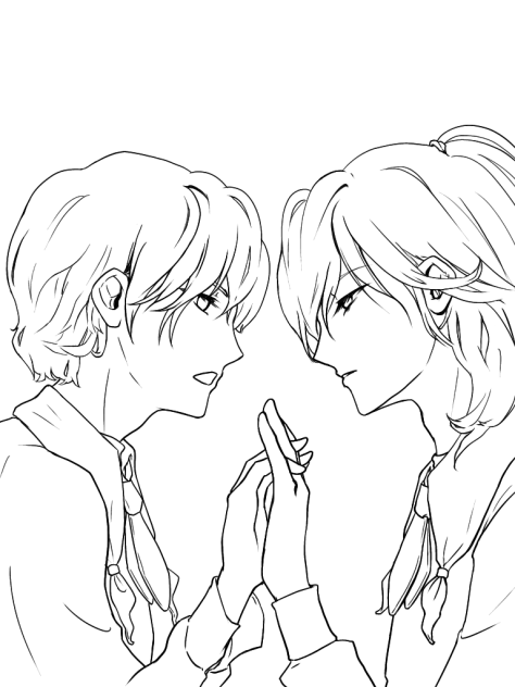 週末の落書き30 何か言って？線画