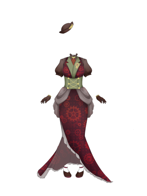 IBM3629 steampunk inspired dress b3