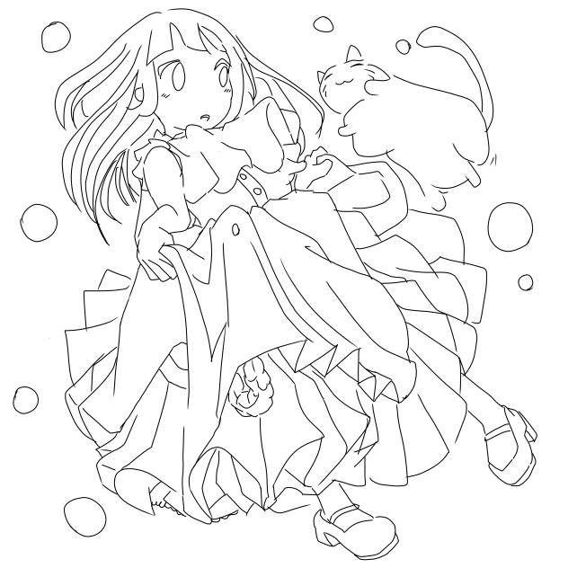 スカートのひらひらを描きたかった