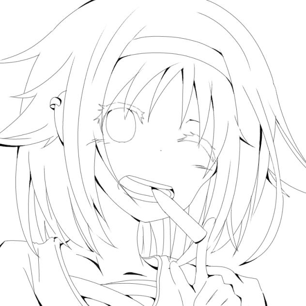 線画　女の子②