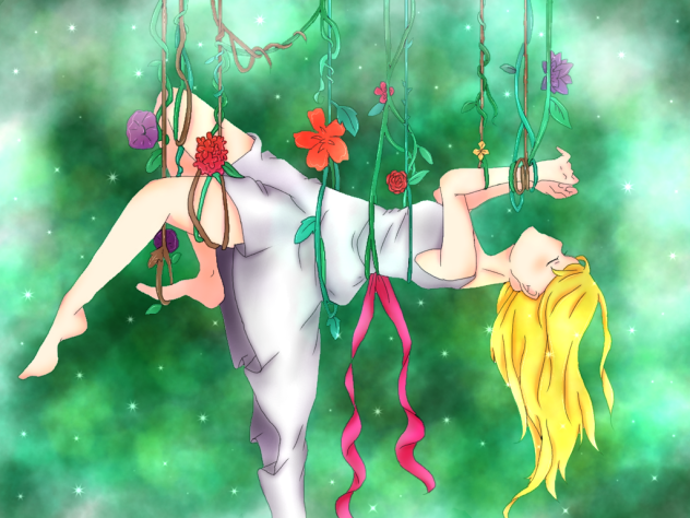 花と憧憬 線画 塗らせていただきました