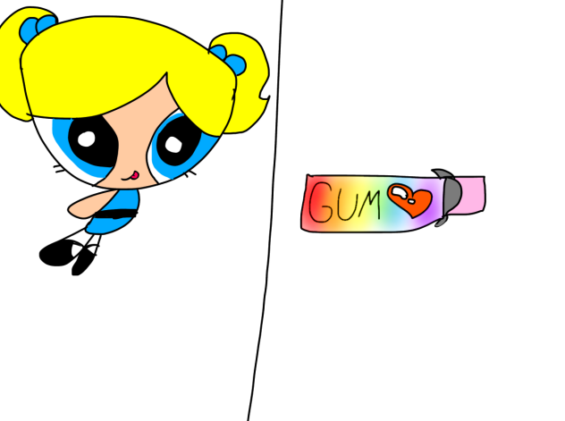 Bubbles and her favourite food!