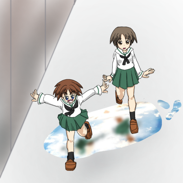 雨上がり　晴れ間　水たまり