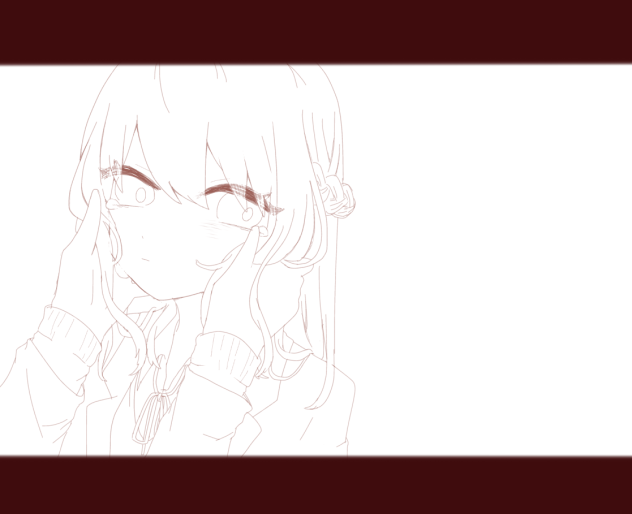 泣かないで…【線画】