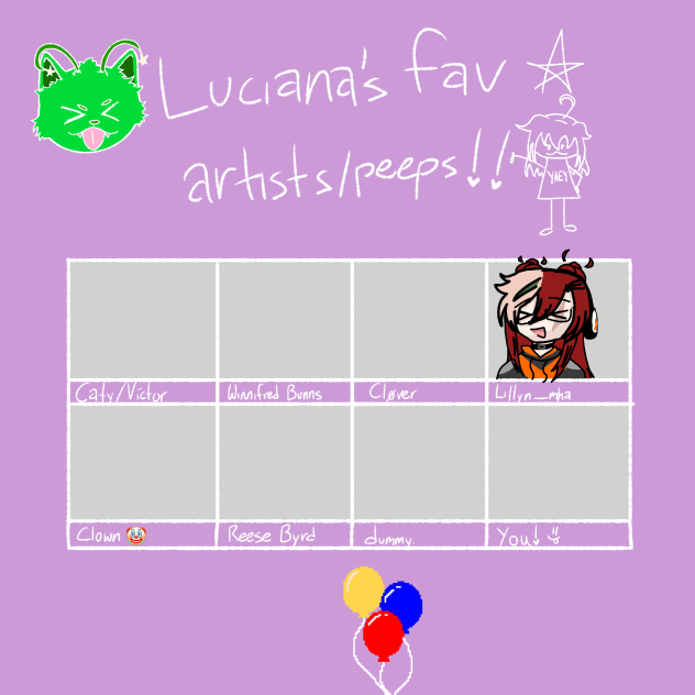 LUCIANA'S FAV ARTISTS+PEEPS