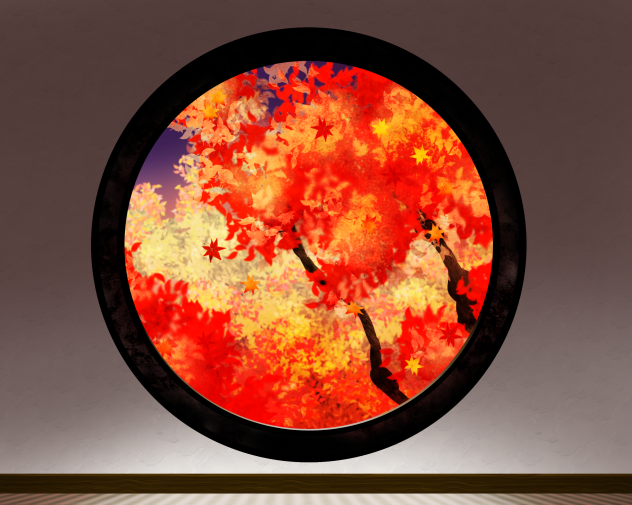 悟りの窓　紅葉