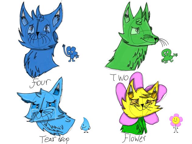 Bfdi Characters as Cats