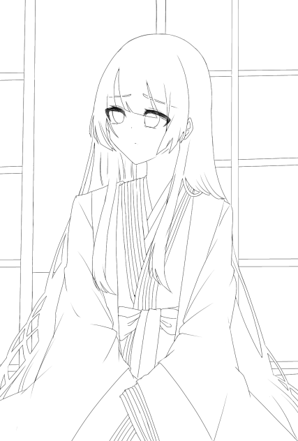 囚われの恋手紙。(線画)