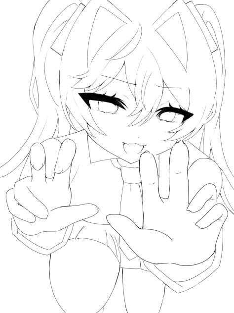 ミクの線画