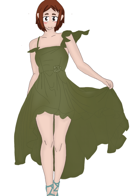uraraka in a dress