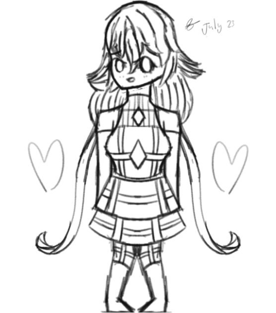 A Shy beautiful little girl Sketch