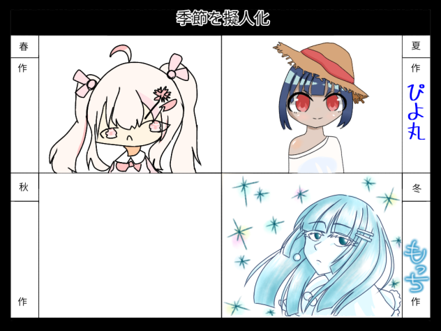 冬の擬人化描いたぜ！