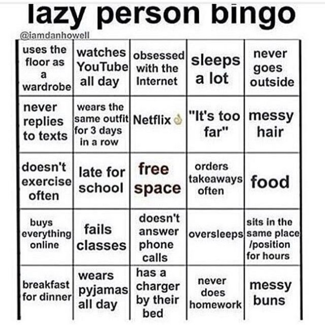lazy person empty