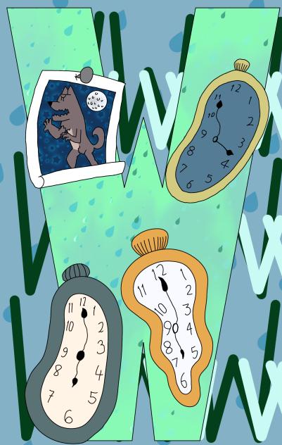 Letter W for watches and werewolf