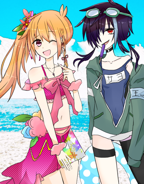 創作水着絵