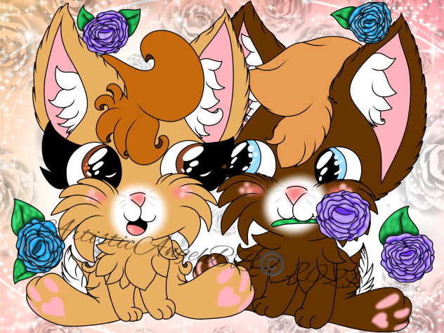 Boy Bunny Giving A Girl Bunny A Flower