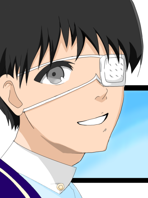 東京喰種の眼帯黒カネキを描きました Ibispaint