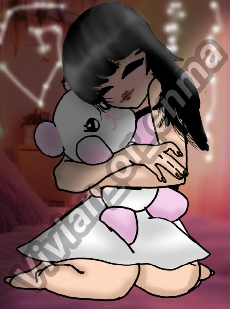girl hugging bear
