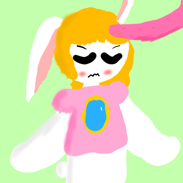 Rabbid peach gets patted by a tentacle