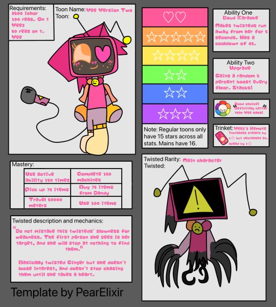 vee2 stat sheet