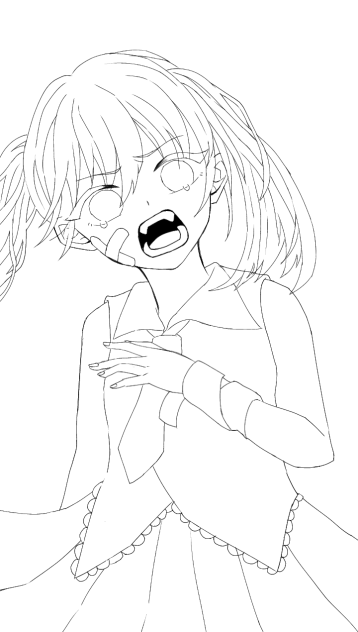 ミクさんの線画