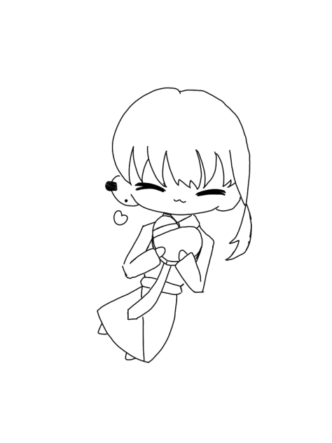 バレンタイン💕　(線画)