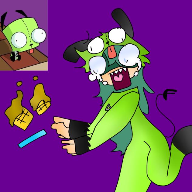 My oc in a gir costume invader zim
