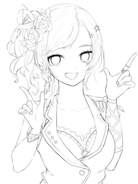 愛さんハピバ🎂 線画