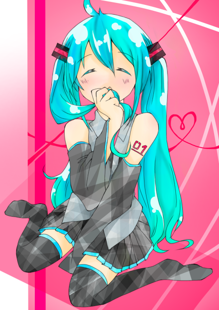 ミク線画 塗らせていただきました‼︎