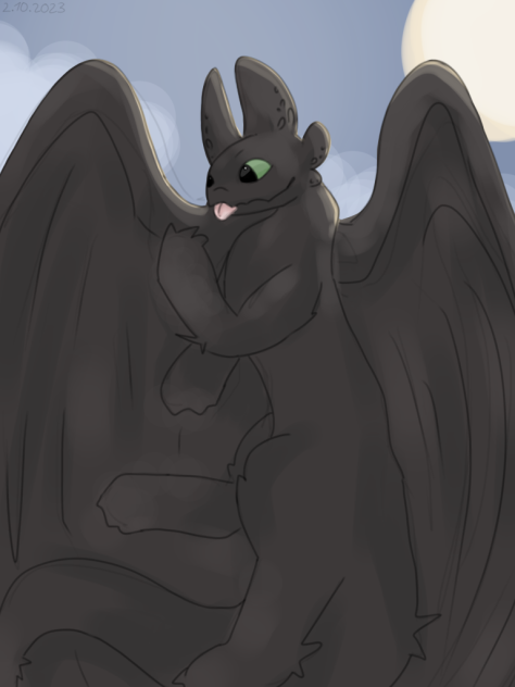 Toothless loving his pawwws
