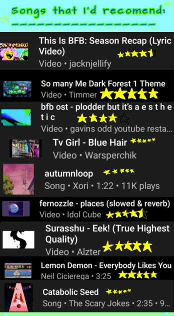 Silly songs that I recommend!