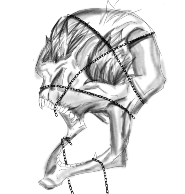 very weird burning freaking skull