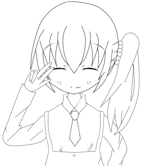 イェーイ（線画）