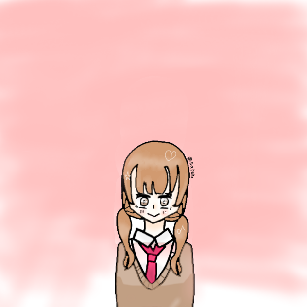 初めて線画から描いたお(´^ω^｀)